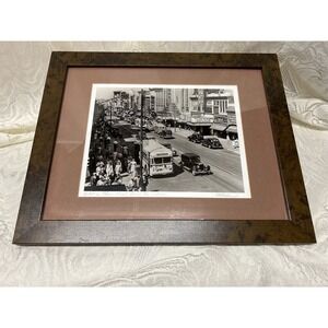 Vintage Reading‎ PA West Penn Street 1942 Framed B&W Photo Signed 13x16